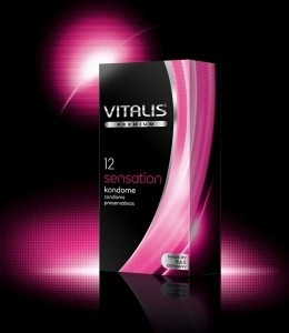 Розовые презервативы с точками и кольцами "Vitalis" Sensation Интим Хаус