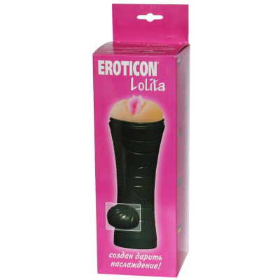 Анус с вибрацией "Eroticon" Lolita в черной тубе Интим Хаус