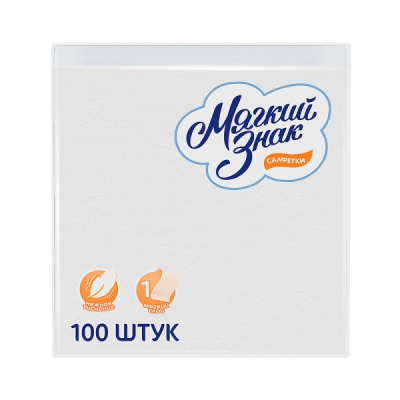 Салфетки бумажные "Мягкий знак" 100 шт Интим Хаус