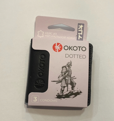 Презервативы "OKOTO" dotted с точечной текстурой в кожаном кейсе 3 шт Интим Хаус