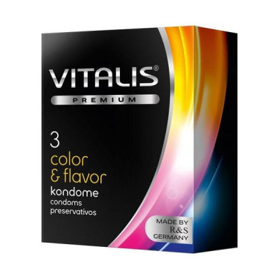 Вкусные презервативы "Vitalis" Color & Flavor цветные и ароматизированные Интим Хаус