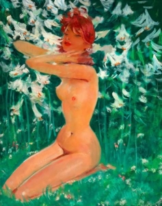 Картина «Надин в саду» Домерг Жан-​Габриэль