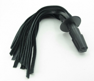 Плеть-​многохвостка «BDSM-​Арсенал» черная, миниатюрная, со штырьком для крепления страпона