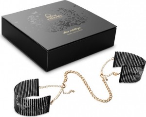 Наручники "Bijoux" Desir Metallique черные узкие из металлических чешуек