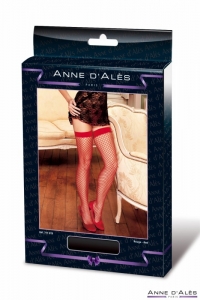 Красные чулки в сетку "Anne de Ales"