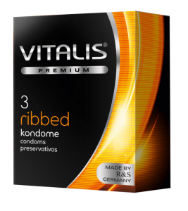Презервативы  с поперечными кольцами - ребрами "Vitalis" Ribbed 3 шт.