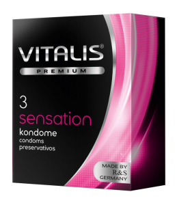 Презервативы с ребрами и точками "Vitalis" Sensation Чувствительные