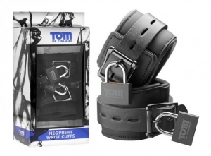 Широкие наручники из натуральной кожи "Tom of Finland" 