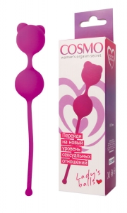 Вагинальные шарики "Cosmo" фиолетовые в виде мишек.