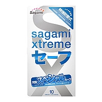 Анатомические презервативы "Sagami" Xtreme Ultrasafe с двойной смазкой, 10 шт
