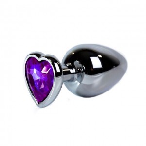 Пробка "Ювелир" чёрная металлическая фиолетовый кристалл сердце