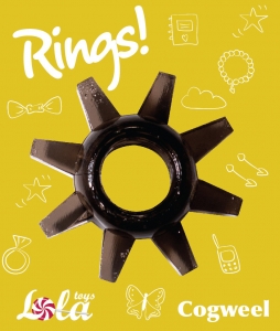 Эрекционное кольцо "Rings" черного цвета.