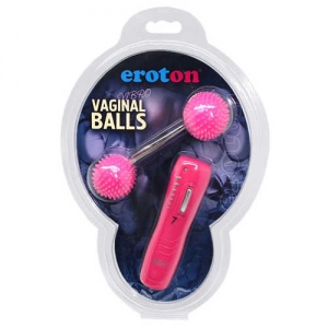 Вагинальные шарики с вибрацией "Eroticon" розовые с шипиками