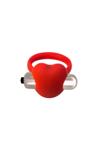 Кольцо "Flash" красное с клиторальным стимулятором сердечком