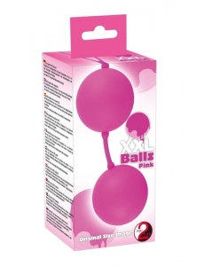 Вагинальные шарики "XXL Balls" розовые двойные крупные