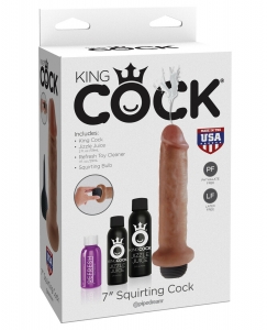 Фаллоимитатор с функцией семяизвержения King Cock 7 Squirting Cock Tan