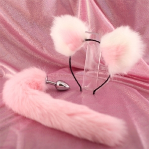 Секс - набор для косплей Пробка с хвостом и ушками "Small Pink" 