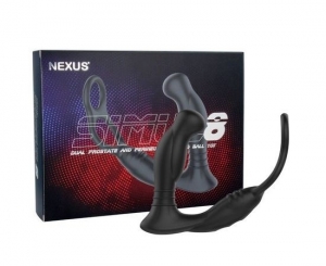 Массажер простаты "Nexus" Revo Simul8 черный с двойным эрекционным кольцом