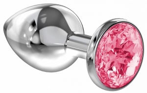 Пробка металлическая, с нежно-розовым кристаллом