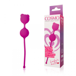 Вагинальные шарики Киски розовые двойные "Cosmo" 
