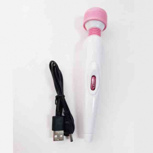Вибратор аналог Хитачи заряжается от USB "AV"  бело-розовый