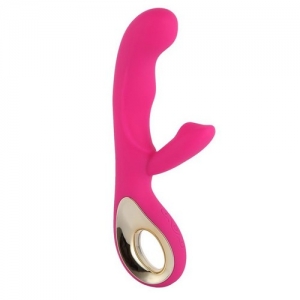 Вибратор "Sex Angel" розовый с клиторальным стимулятором с ручком