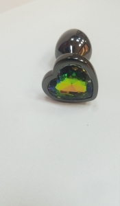 Пробка "Ювелир" металлическая, сердце с цветным кристаллом, размер S