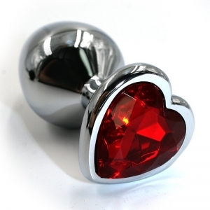 Пробка "Ювелир" металлическая сердце, красный кристалл размер S
