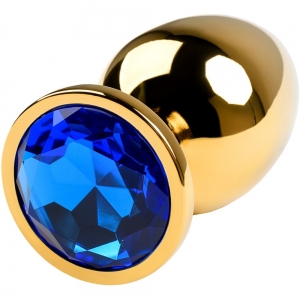 Пробка "Ювелир" металл, золотая с синим кристаллом