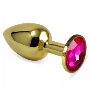 Пробка "Ювелир" металл золотая с розовым кристаллом