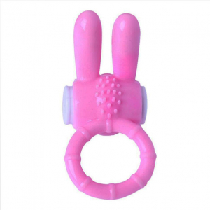 Эрекционное кольцо с вибрацией для пары "Зайка" фиолетовое или розовое