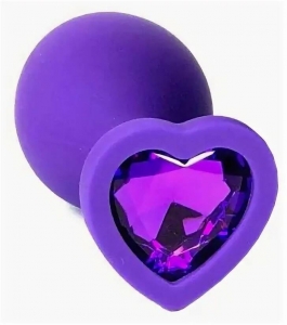 Пробка "Ювелир" силиконовая фиолетовая с фиолетовым кристаллом L