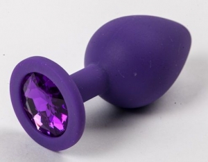 Пробка "Ювелир" фиолетовая силикон с фиолетовым кристаллом S