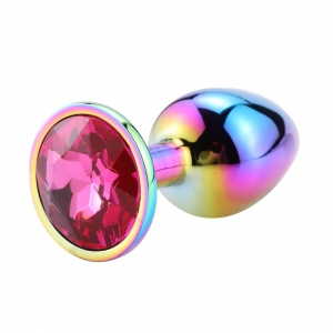 Пробка "Ювелир" хамелеон металл с розовым кристаллом М