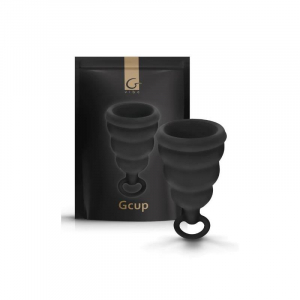 Менструальная чаша "G cup" черная с колечком