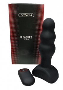 Анальная пробка "Ocmeros Pleasure" черная с пульсацией