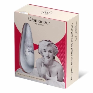 Вибратор "Womanizer" Original Marilyn Monroe белый с мраморным рисунком, вакуумной волновой