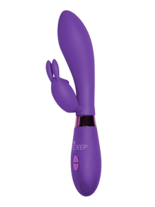 Вибратор  фиолетовый с клиторальным стимулятором "InDeep"