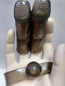 Насадка на пальцы с вибрацией с двумя шариками "Киборг" Ergonomic gold 