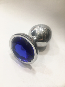 Пробка "Ювелир" металлическая со светло синим кристаллом размер L