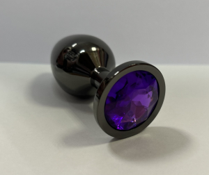 Пробка "Ювелир" темная металл с фиолетовым кристаллом размер M
