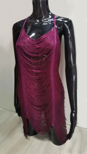 Платье "Keep Away" фиолетовое с бахромой 44-46