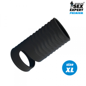 Насадка "Sex Expert" открытая, черная, силикон с кольцом