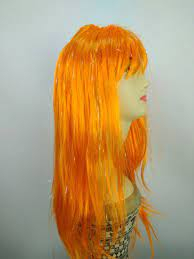 Парик оранжевый очень длинные волосы