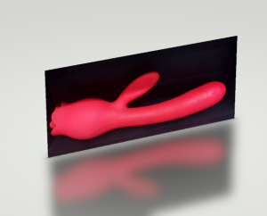 Вибратор "I-Moon" красный с клиторальным стимулятором и сосущим клитор эффектом в основании
