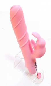 Розовый вибромассажер-ротатор со стимулятором клитора - 28 см. | Вибраторы. Секс-игрушки для женщин