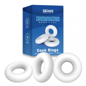 Набор широких колец "Cock Rings" белые разного размера