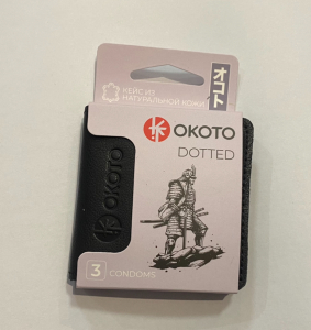 Презервативы "OKOTO" dotted с точечной текстурой в кожаном кейсе 3 шт