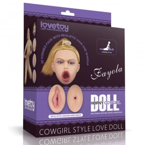 Кукла блондинка с объемным лицом, вставка из кибер кожи "Lovetoy" Fayola 