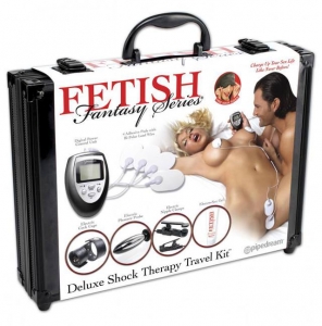 Дорожный чемодан с электростимуляцией «Fetish» Deluxe shock therapy trevel kit
